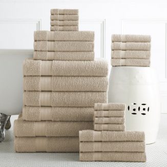 The Twillery Co. Arias 24 Piece 100% Cotton Towel Set Keeps You Warm and Dry After a Bath