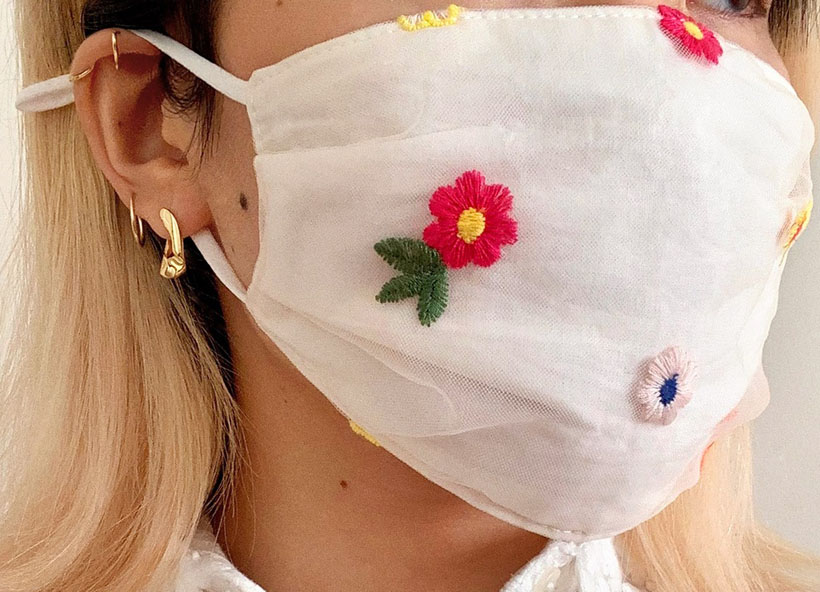 Soft and Breathable BaubleBar Adjustable Face Mask