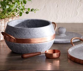 Elegant Brazilian Soapstone Lidded Pot Collection Helps Reduce Cooking Time