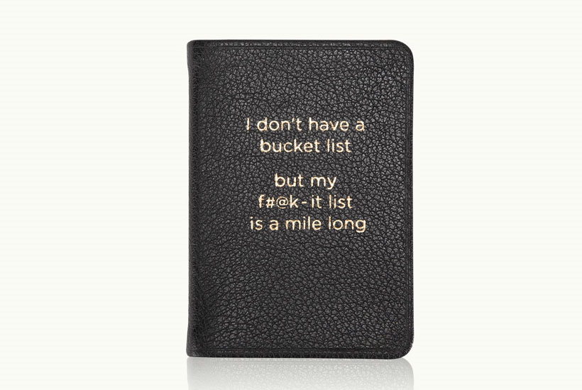 Bucket List Mini Book in Black Traditional Leather by GiGi NewYork