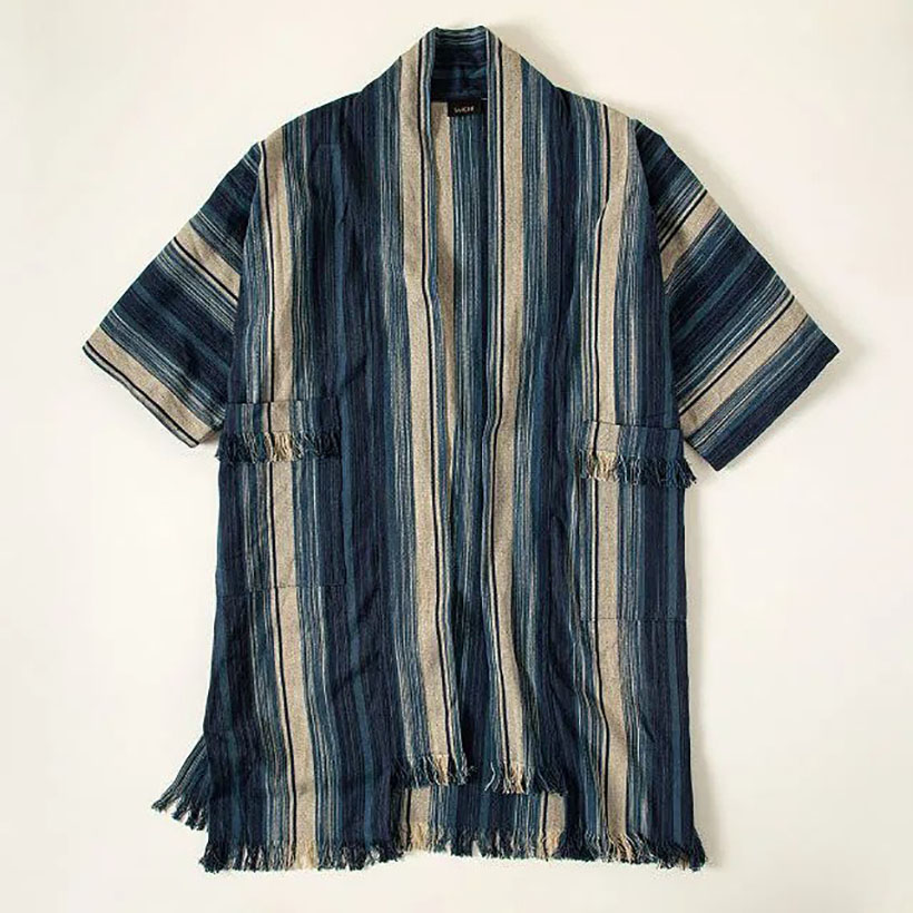 Casual Blue-Striped Duster