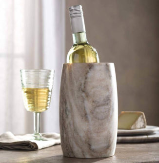 Elegant Curved Marble Wine Chiller Keeps Your Wine Naturally Chilled for Hours