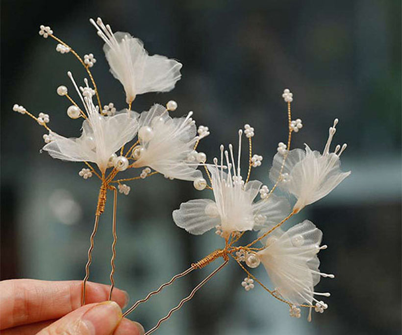 Handcrafted Dainty Flower Hairpin Adds Elegant Touch of Nature to Your Hair
