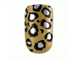 Dashing Diva Metallic Nails with Leopard Print