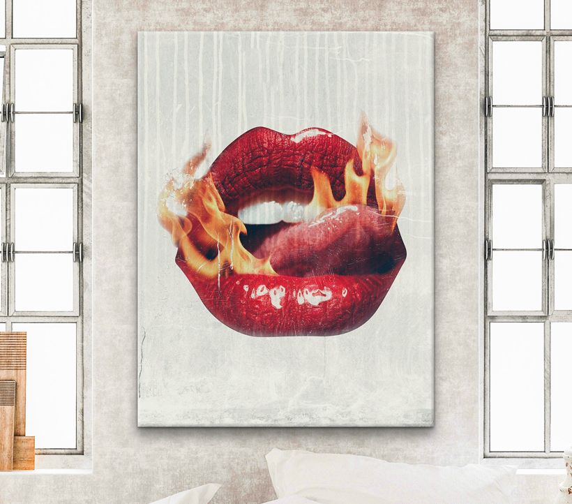 Fire Lips Canvas Art