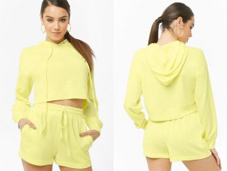 Forever 21 UK French Terry Hoodie & Shorts Set – Stylish Loungewear Set for Lazy Weekend