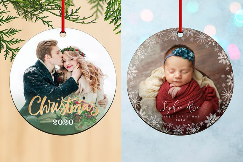 Golden Christmas Personalized Ornaments