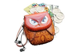 Cute Handcrafted Owl Shaped Coin Purse with Retro Colors