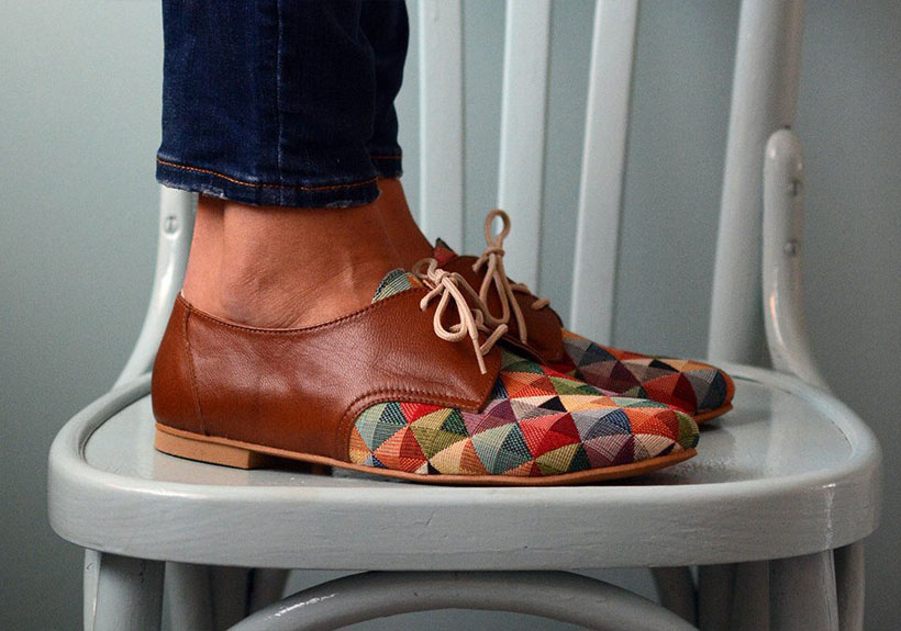 Handmade Oxford Multicolored Leather Shoes