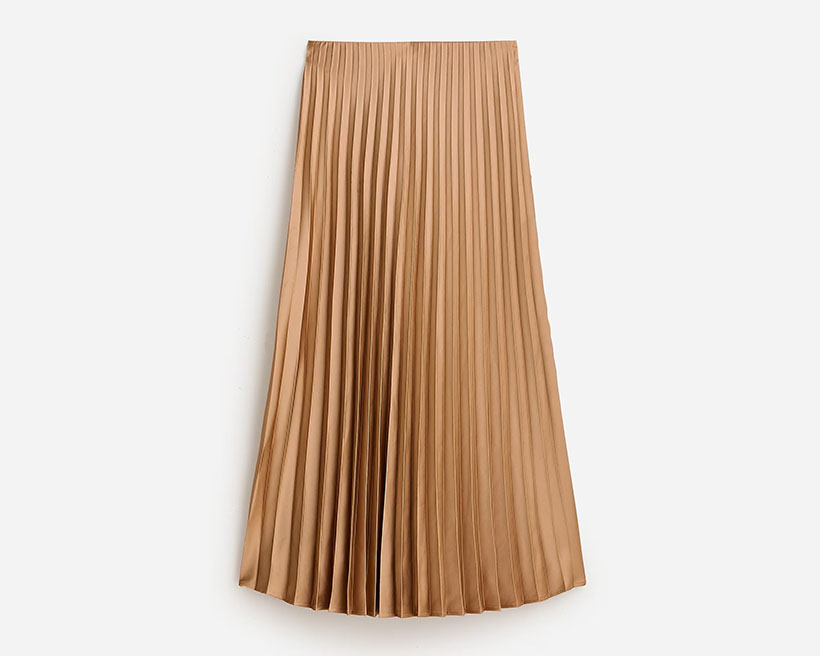 J.Crew Pleated Pull-On Midi Skirt