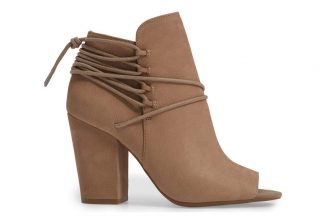 Jessica Simpson Remni Peep Toe Bootie Features Wraparound Lacing Design