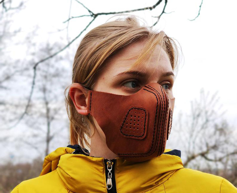 Stylish, Reusable Leather Face Mask with Filter Pocket
