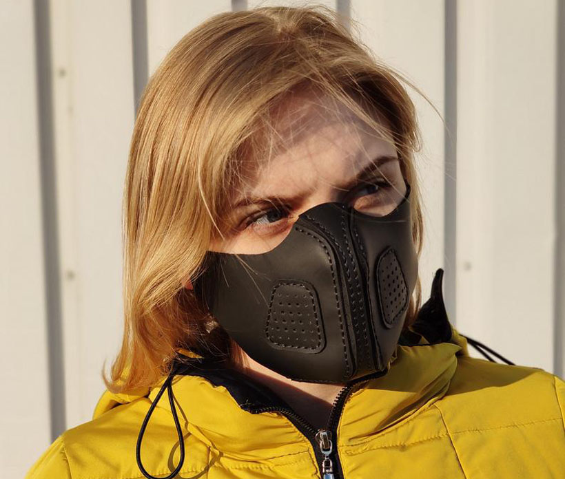 Stylish, Reusable Leather Face Mask with Filter Pocket