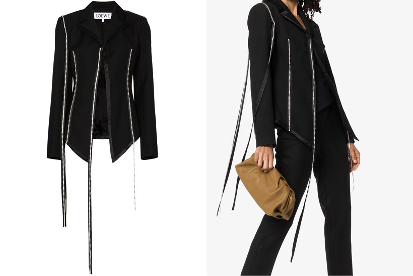 Loewe Crystal-Embellished Black Blazer