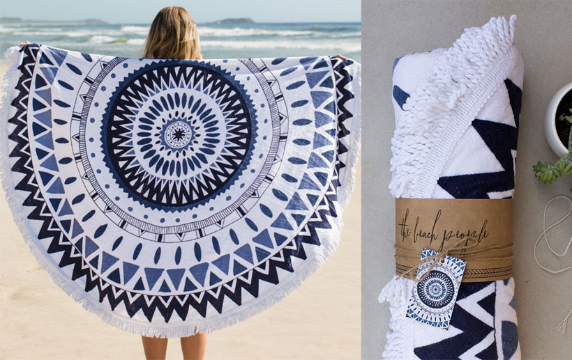 The Majorelle - Hand Drawn Round Towel
