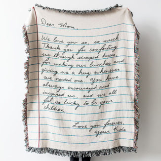 Personalized Hand-Written Letter Blanket Features Realistic Handwriting Font