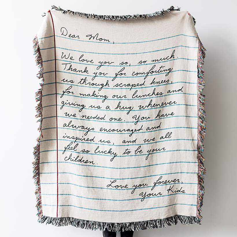 Personalized Hand-Written Letter Blanket by Diane Scaman