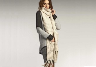 Peruvian Organic Cotton Knit Scarf with Pockets Is 100% Organic Cotton