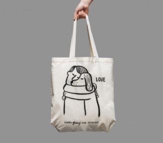 RESC7UE Tote Bag Love by Walter Glassof