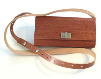 Gorgeous Sack (koula) Mahogany Purse Is Crafted of Real Wood Veneer