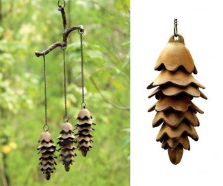 SPI Home 32725 Triple Pinecone Iron Wind Chime with Rustic Look