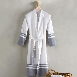 Turkish Cotton Striped Bath Robe Is Getting Softer and More Absorbent After Each Wash