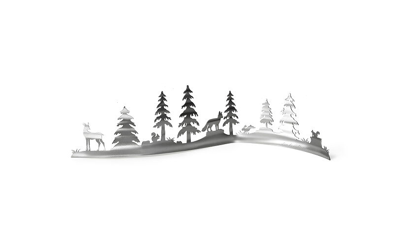 Aluminum Winter Woodland Wave Sculpture Creates Beautiful Holiday Decor